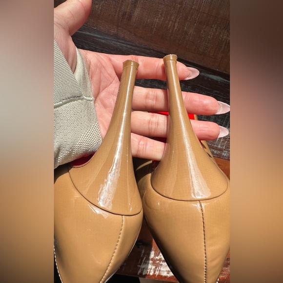 CHRISTIAN LOUBOUTIN DECOLLETE 868 NUDE PATENT CALF LEATHER - Size 35.5 - Picture 7 of 10